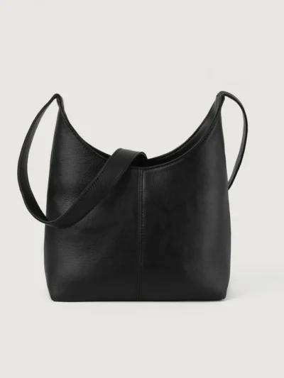 The Stefani Black Leather Hobo Bag