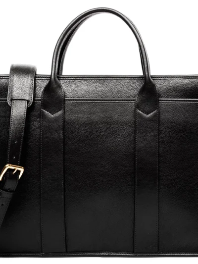 Leather Zip-Top Briefcase