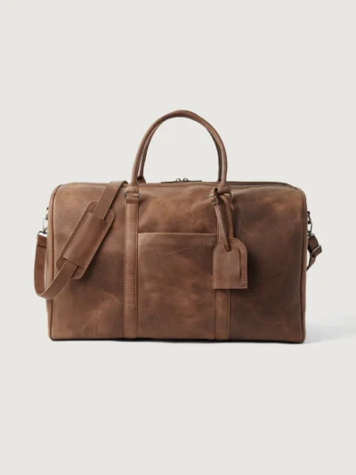 The Darrio Vintage Tan Brown Leather Duffle Bag