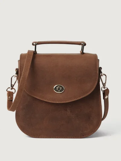 The Sandra Vintage Tan Leather Saddle Bag