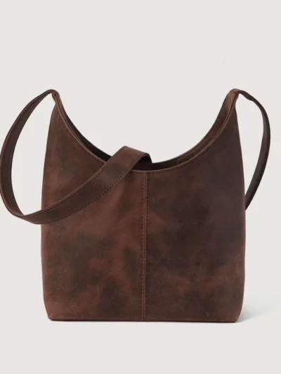 The Stefani Vintage Distressed Brown Leather Hobo Bag