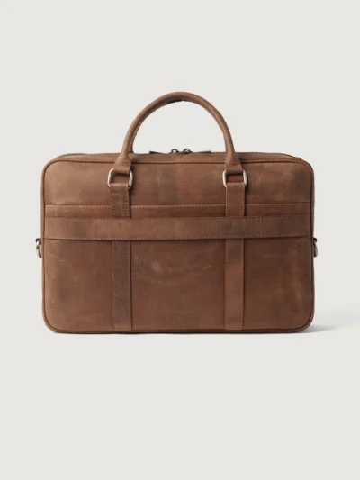 The Preston Vintage Tan Leather Briefcase