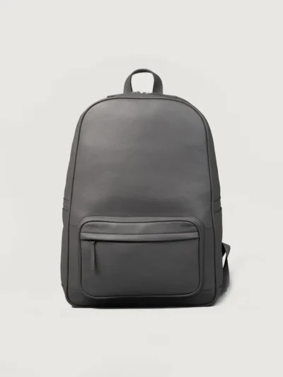 The Philos Grey Leather Backpack
