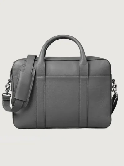 The Captain Grey Leather Briefcase