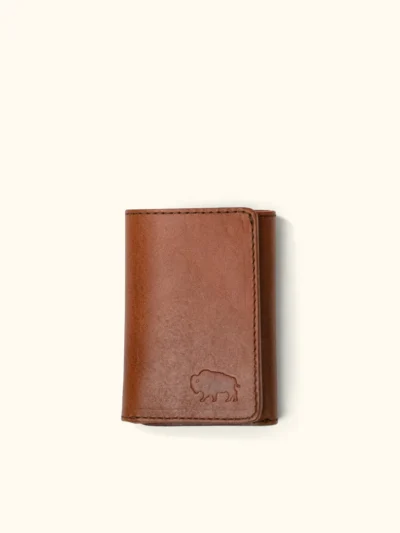 Leather Trifold Wallet Autumn Brown