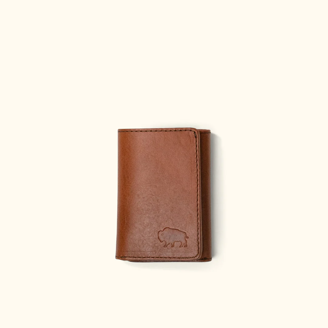 Leather Trifold Wallet Autumn Brown